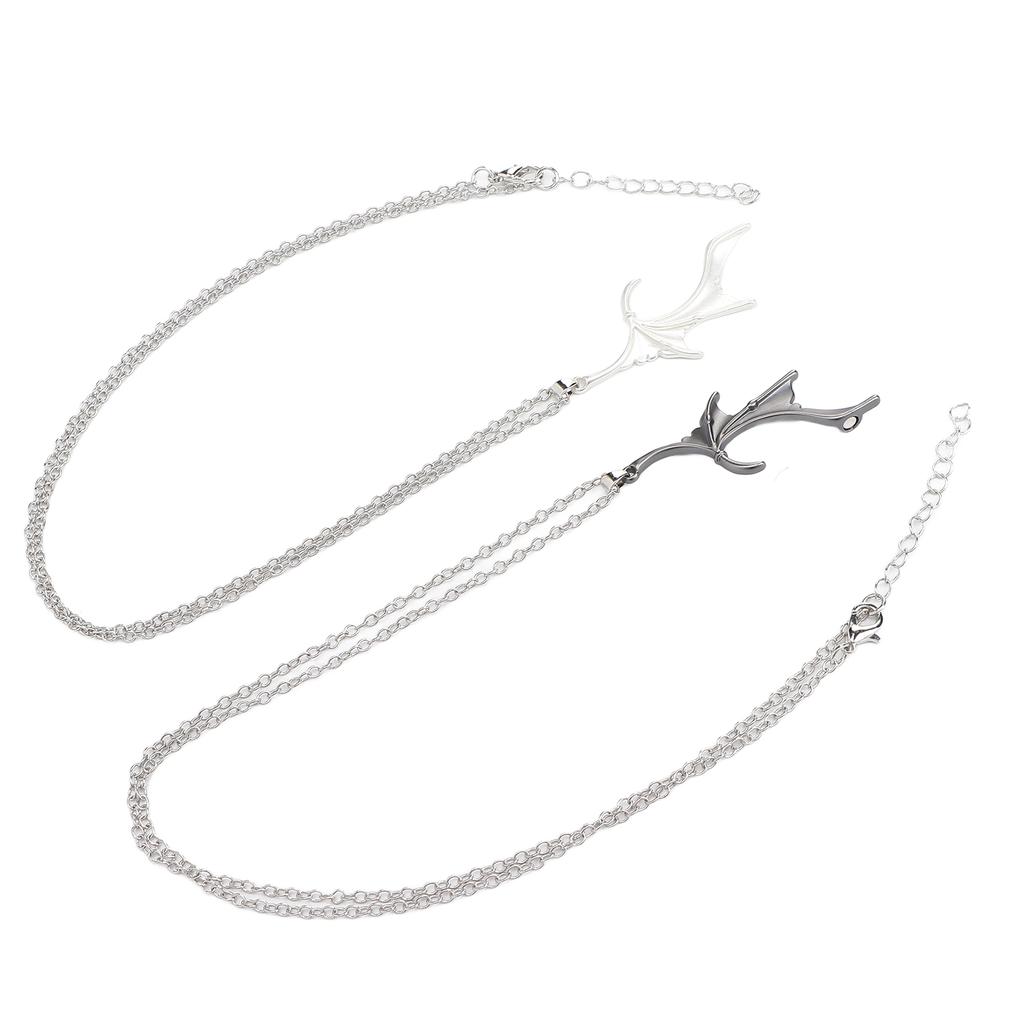 2 ks Párovací náhrdelníky pro zamilované, slitina, nastavitelný, tvar srdce, netopýří křídlo, magnetický náhrdelník pro nejlepší přátele