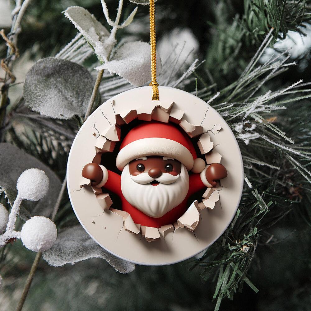 Ozdoba Świąteczna 3D Święty Mikołaj Prezent Ozdoby Świąteczne 2025 Pomysł na Prezent do Wymiany Prezent Ozdoba Święty Mikołaj Dekoracja Świąteczna