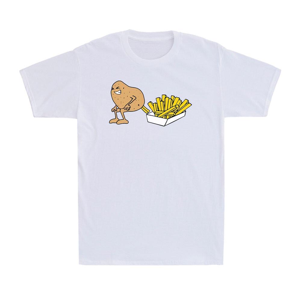 Potato Makes French Fries Funny Cartoon Potato Graphic Novelty Men s T-Shirt XXXXL
