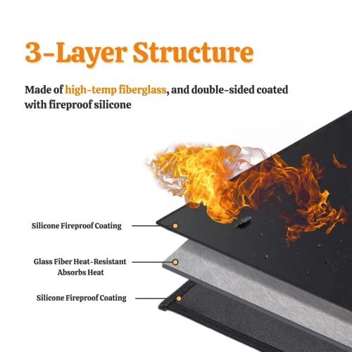 BBQ Grill Mat Thick Pad Oven Liners Baking Mats Double-Sided Fireproof Grill Pad Oil-Proof Waterproof BBQ Protector Mats