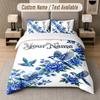 Owl Birds Theme Custom Text Or Name 3Pcs Bedding Set 1 Flat Sheet & 2 Pillowcases Personalized Home Bedding