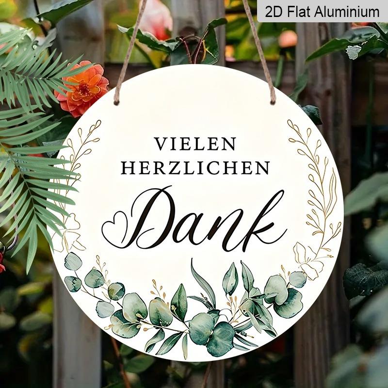 

2D Flat Retro Aluminum Wall Stickers in Various Sizes. German-themed Thank-you Decoration with Eucalyptus Leaf Design. A Perfect Home Décor and Gift 7.87×7.87inch