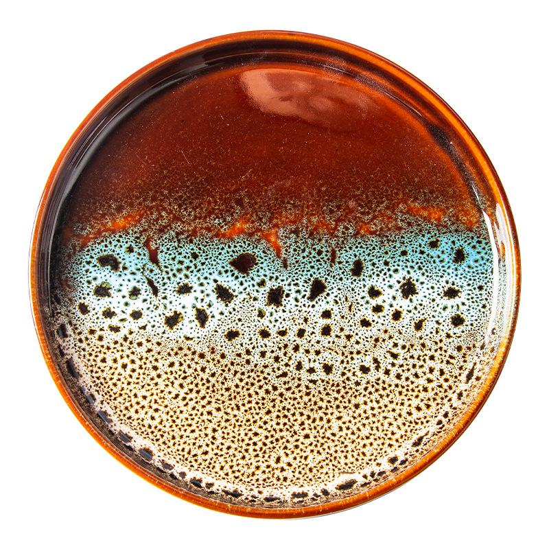 Ceramic Household Dish Ceramic Dumpling Plate Ins High Appearance Level Western Plate Japanese Round Tray