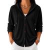 Cardigan con cappuccio da donna a manica lunga, vestibilità ampia, chiusura con bottoni, colore casual, maglione