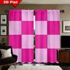 Rosa kariertes Patchwork-Muster Druck Vorhänge Verdunkelnde Fenstergardinen für Heimdekoration, Stangentasche Verdunkelungsvorhänge Schlafzimmer