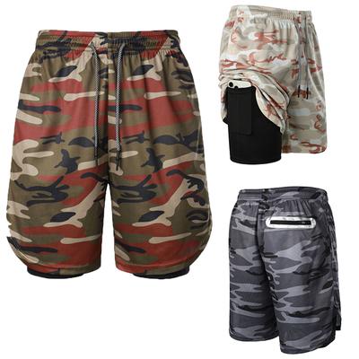 Mens 2 In 1 Running Shorts Quick Dry Camouflage Athletic Shorts with Liner Workout Lightweight Shorts with Zip Pockets and Towel Loop Yasheng