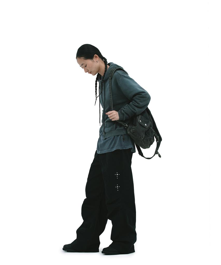 Defgarments Pig Brushed Hood Zipup [Charcoal]