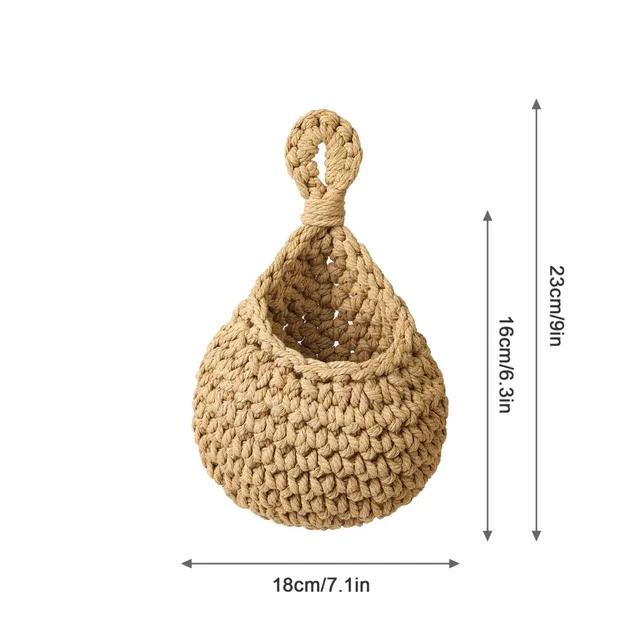 1pcs Handwoven Hanging Basket Wall Vegetable Fruit Organizer Container Decor for Kitchen Garden Mount Wall Plant Flower Onion