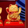 Cat Decoration Solar Power Arm Waving Fortune Cat Decorative Wealth Welcoming Cat Ornament for Car