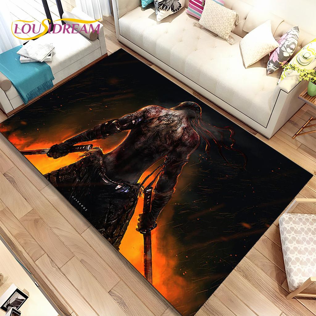 3D HD Sekiro Series Game Gamer Area Rug,Carpet Rug for Home Living Room Bedroom Sofa Doormat Decor,kids Play Non-slip Floor Mat