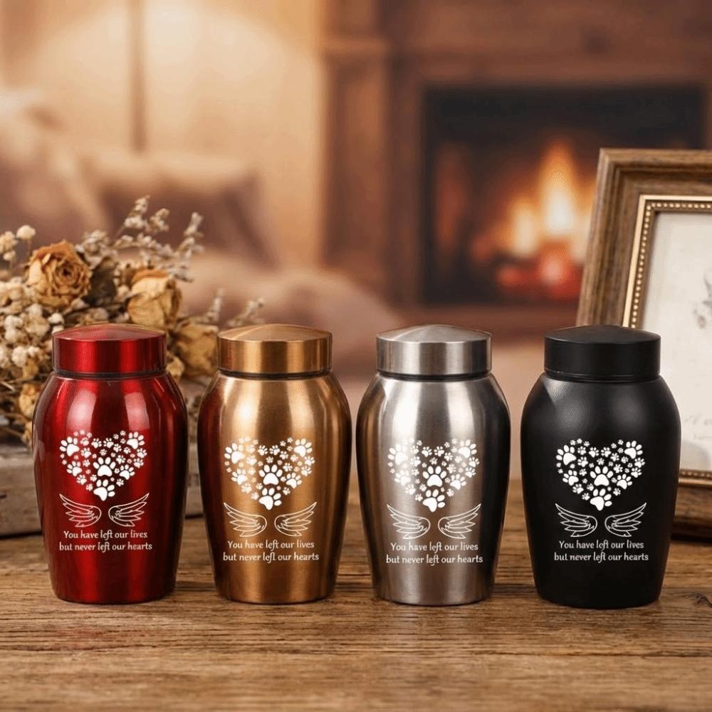 Sealed Pets Cremation Urn Pet Paw Print Dog Cat Cremation Urns Memento Burial Holder  Ashes Storage