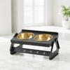 Adjustable Elevated Pet Feeding Stand with Stainless Steel Bowls Ergonomic