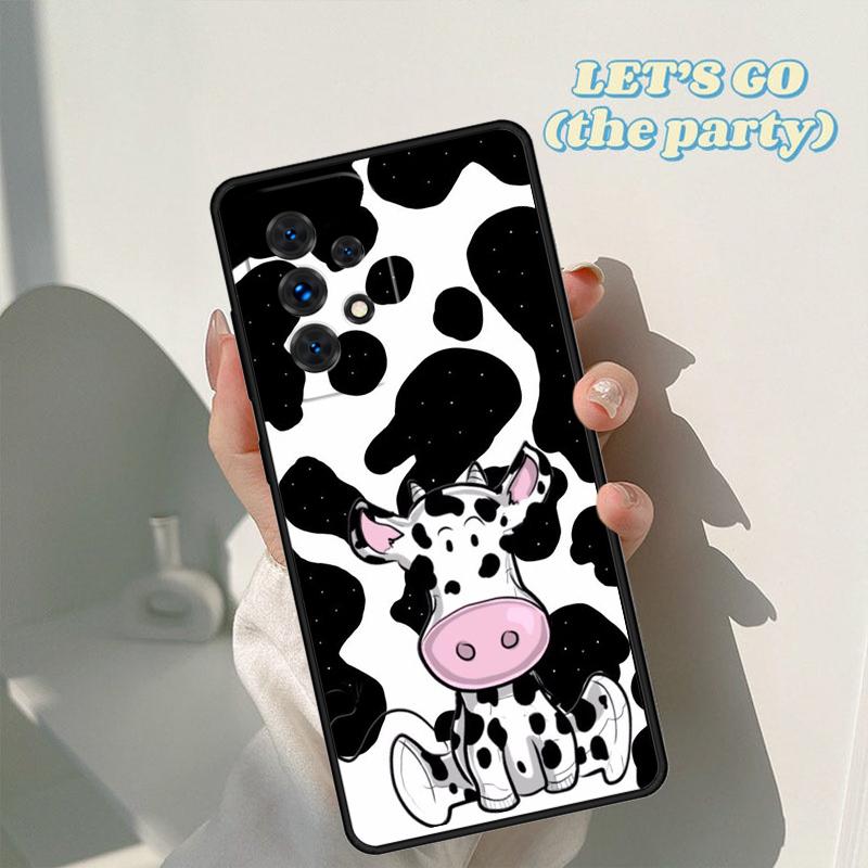 Cow cute spot cartoon print phone case For Samsung Galaxy A42 A31 A40 A51 A71 A32 A80 A91 A52 A72 A73 A20e A21S A50 A70 A11 A12