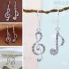 Fashion Crystal Rhinestone Music Ear Stud Earrings With Elegant Silver Finish