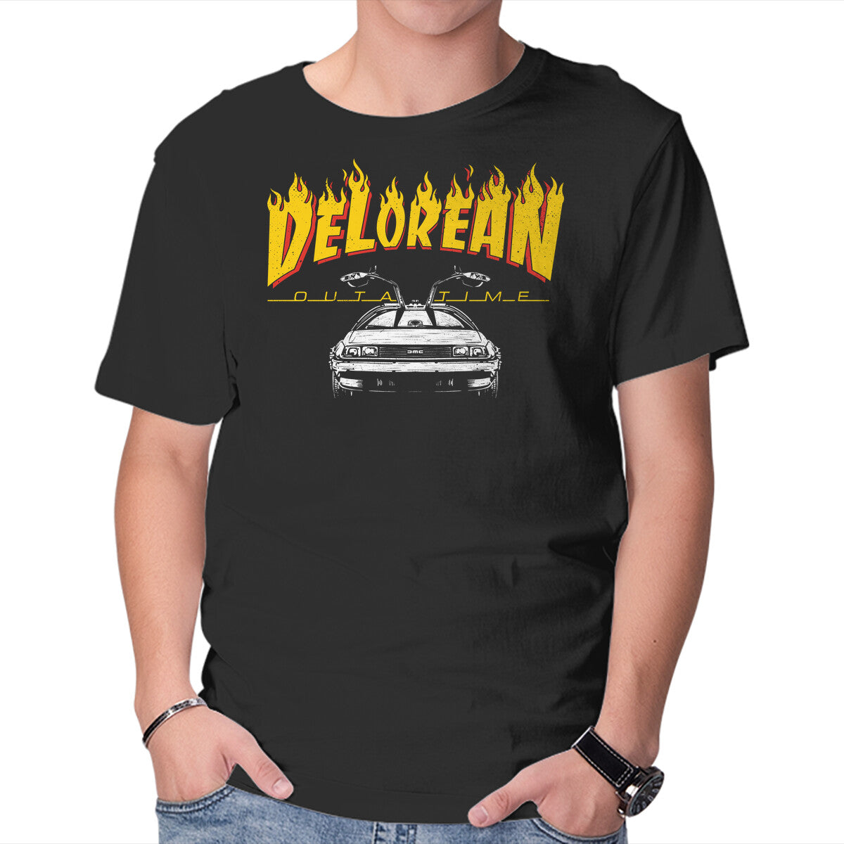 Unisex Crew Neck T-Shirt Back To Flames Graphic Short Sleeve Casual Tee XS