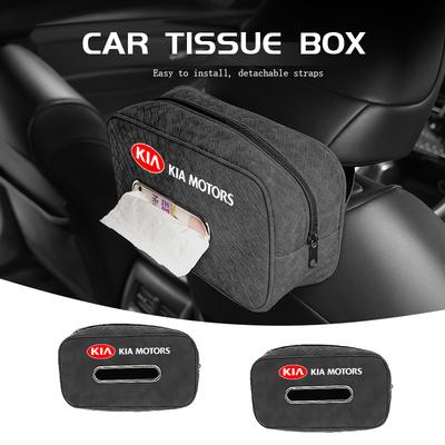 For Car Interior Tissue Box Leather Sun Visor Seat Back Hanging Bag Accessories Ceed Sportage Rio K5 K2 Optima Cerato Venga