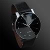 Women Men Couples Simple Casual Diamond Leather Belt Quartz Wrist Watch