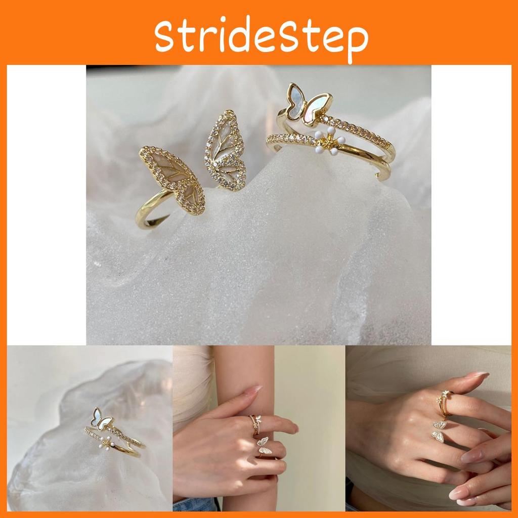 Stylish Summer 2022 White Mother Of Pearl Butterfly Ring For Women Fashion Accessory