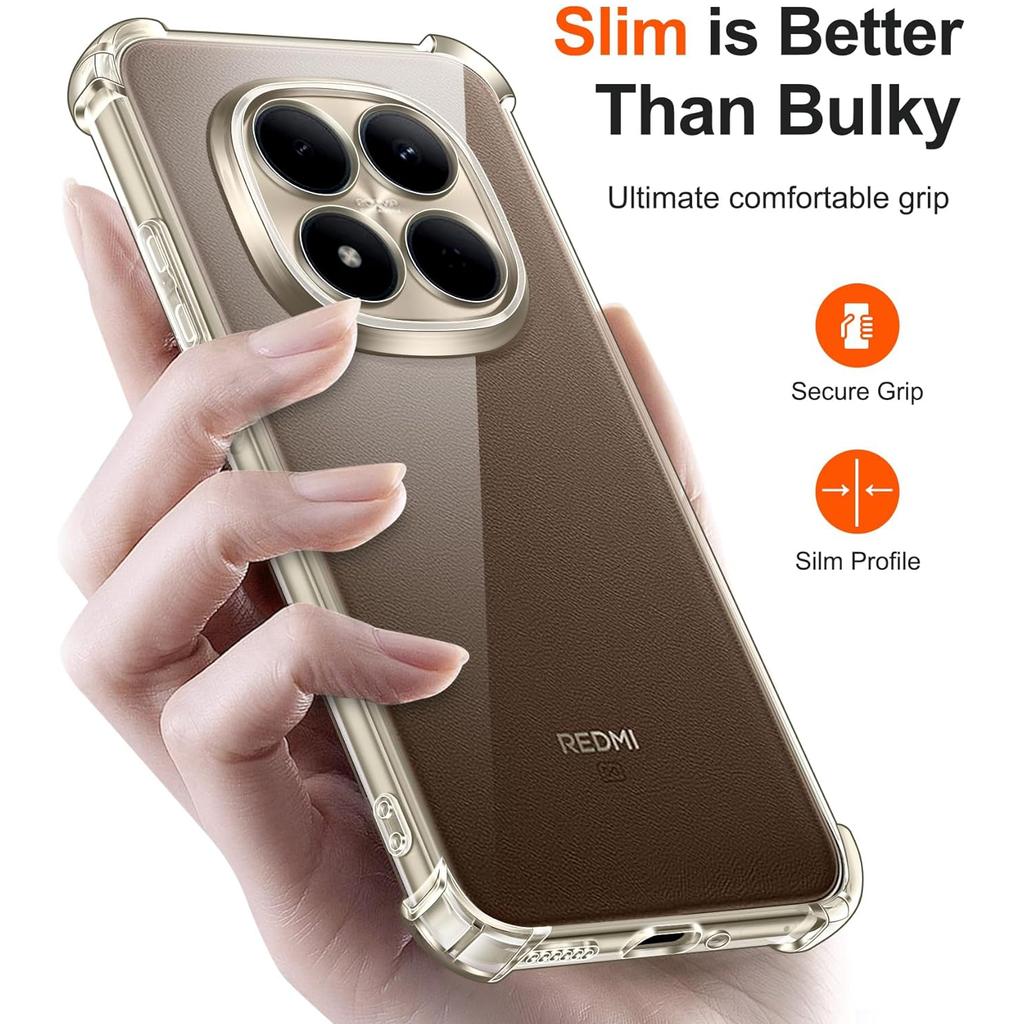 Four-Corners Shockproof TPU Case for Xiaomi Redmi Note 15 Pro Pro+ 5G Note15 4G Protective Cover Transparent Frame Funda Coque