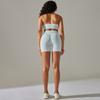 Seamless Knitted Back High Elasticity Sports Bra Yoga Set Running Fitness Shorts Two Piece Set For Women