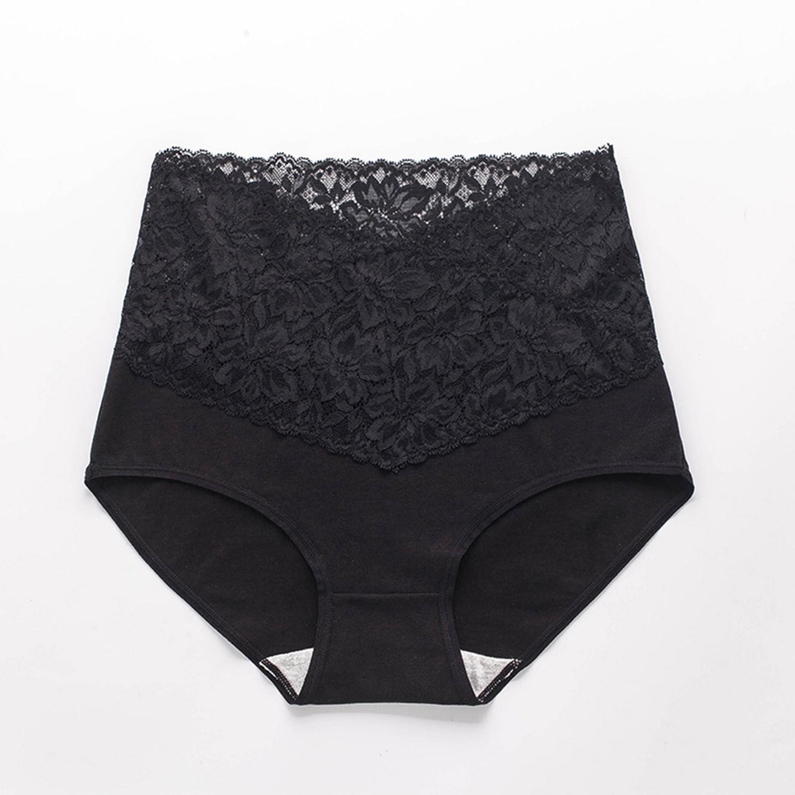 

Женское нижнее белье с V-образным вырезом и высокой талией, женские хлопковые кружевные трусы для девочек 2X-Large чёрный