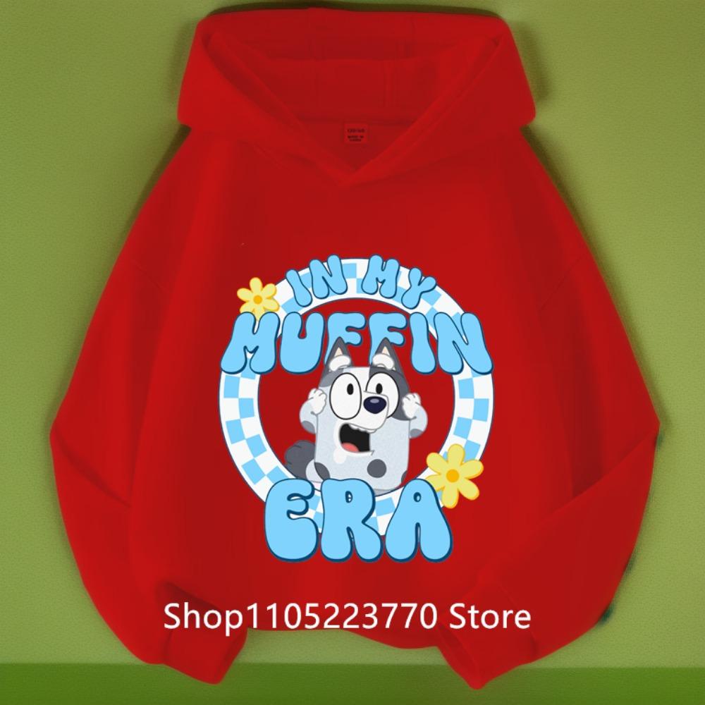 Sudadera con capucha azul de Bluey para niña, Otoño Invierno, Cálida, Suave, Jersey, Cómoda, Prenda superior diaria para niños