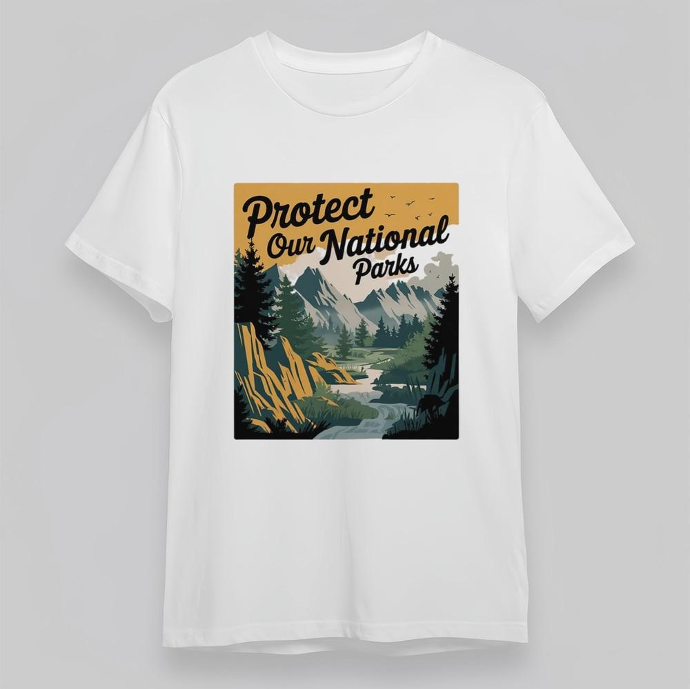 

Women s Plus Size Classic T Shirt Protect Our Parks Mountain River Graphic Tee 4XL