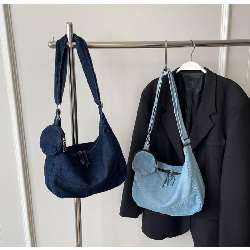 Denim Dumpling Bag Bag Female New Simple Solid Color Ladies Shoulder Crossbody Casual Lightweight Girl Bag