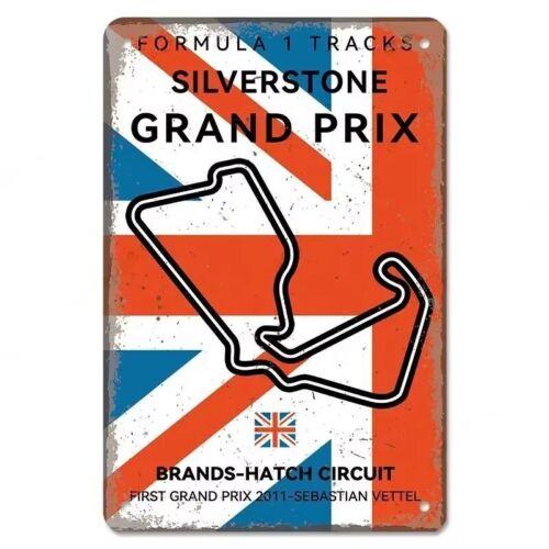 

Brands-Hatch Circuit Silverstone Grand Prix Tin Metal Sign Wall Art 20x30cm（7.8x11.8inch）