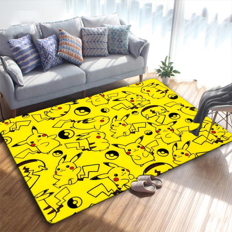 Pikachu Carpet Rug for Living Room Bedroom Home Sofa Decoration,Kids play Non-slip Floor Mat