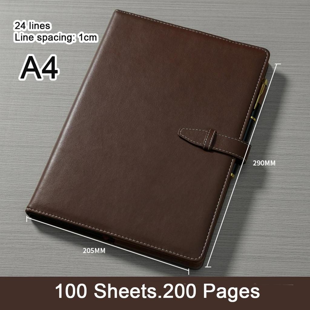 A4 Thickened Large Student Subject Notebook, Student Business Notepad, Diary, Meeting Excerpt Book, 100 Sheets 200 Pages