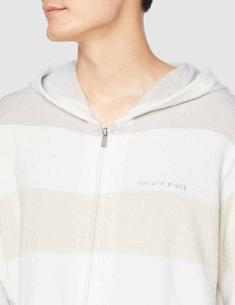 Gelato Pique HOMME Smoothy Family Border Hoodie PMNT232953 GRY Men's