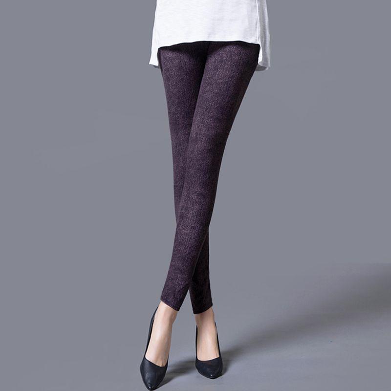 Леггинсы из искусственного денима. Верхняя одежда. Тонкие высокие эластичные ножки — фото 6