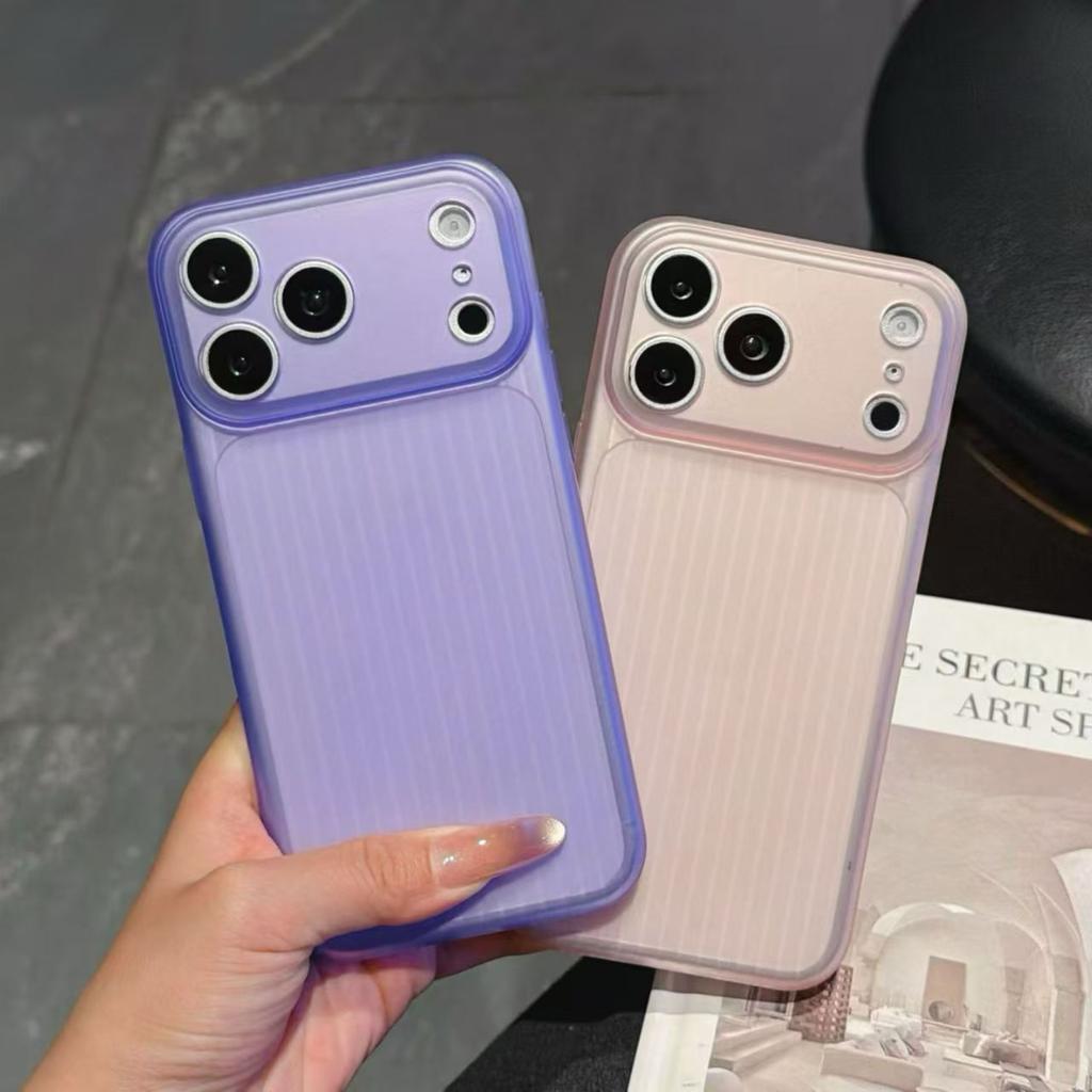Elegant Frosted Corrugated Phone Case For iPhone 17 16 15 Pro Max 14 13 12 Plus Air Stripe Soft Slim TPU Drop Protection Cover