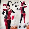 Adult Clown Costume Set Polyester Halloween Cosplay Outfit M-XL