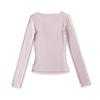 Women's Patchwork Lace Trim Slim Fit Long Sleeve T-Shirt for Spring/Autumn - Spicy Girl U-Neck Two-Piece Style