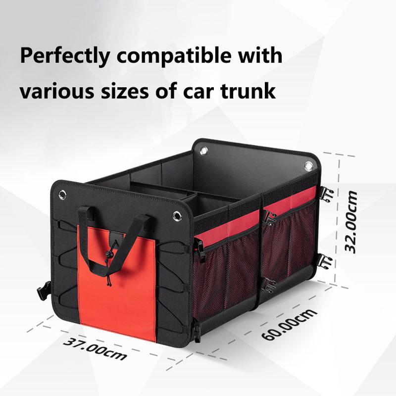 SUV Trunk Organizer Car Organiser Collapsible Multi-Compartment Storage Box For Car Accessories For Women Men Non Slip Bottom
