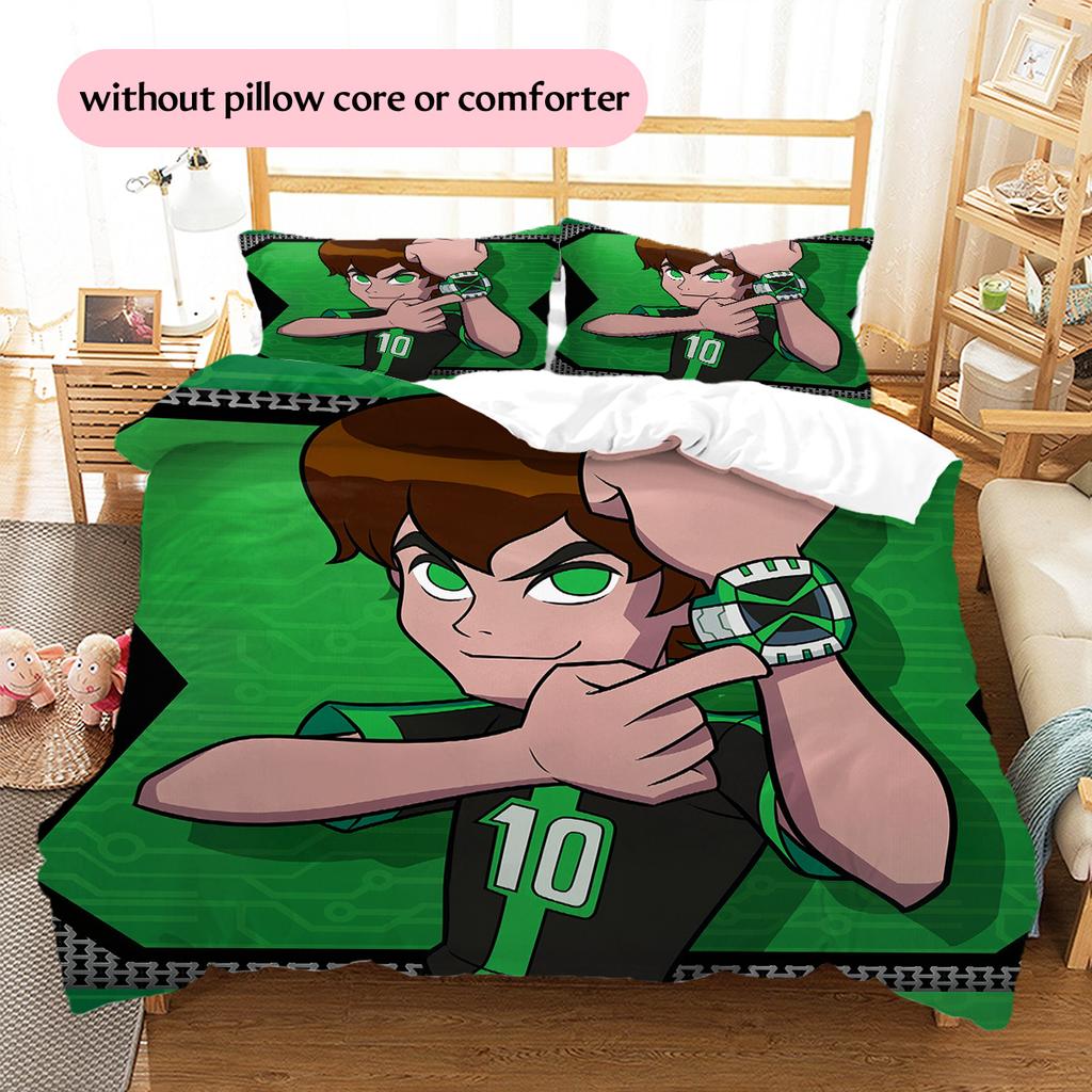 Ben 10  Pattern Bedding Quilt Set  Home Decoration  Gift (1 * duvet cover + 2 * pillowcase  without core)