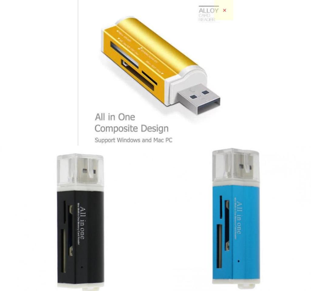 Stylish Gold Usb 2.0 All In 1 Multi Memory Card Reader With Versatile Storage Options