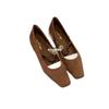 Same style, Jiangnan girl~ Autumn square head small gold coin flat bottom Mary Jane single shoes women's multi-treasure shoes commuting