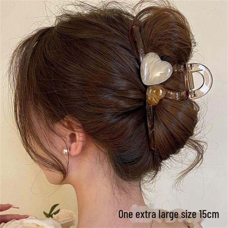 15cm Svart Oversized Hårklemme: High-End Matt Hårklype for Voluminøse Frisyrer