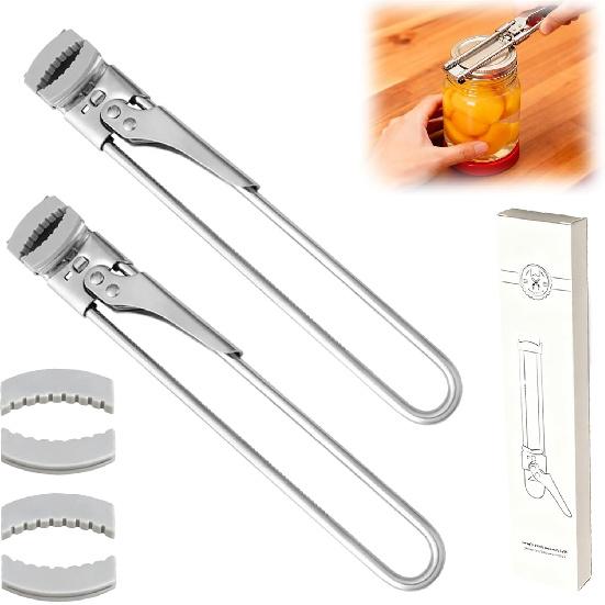 Adjustable Stainless Steel Jar Opener, Jar Openers for Seniors, Jar Opener for Weak Hands, The Extended Design Makes It More Labor-Saving, Manual Jar