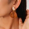 Vintage Amber Color Smuding Resin Dangle Earrings Women's Minimalist Geometric Drop Earrings Trendy Jewelry Party Gifts K1