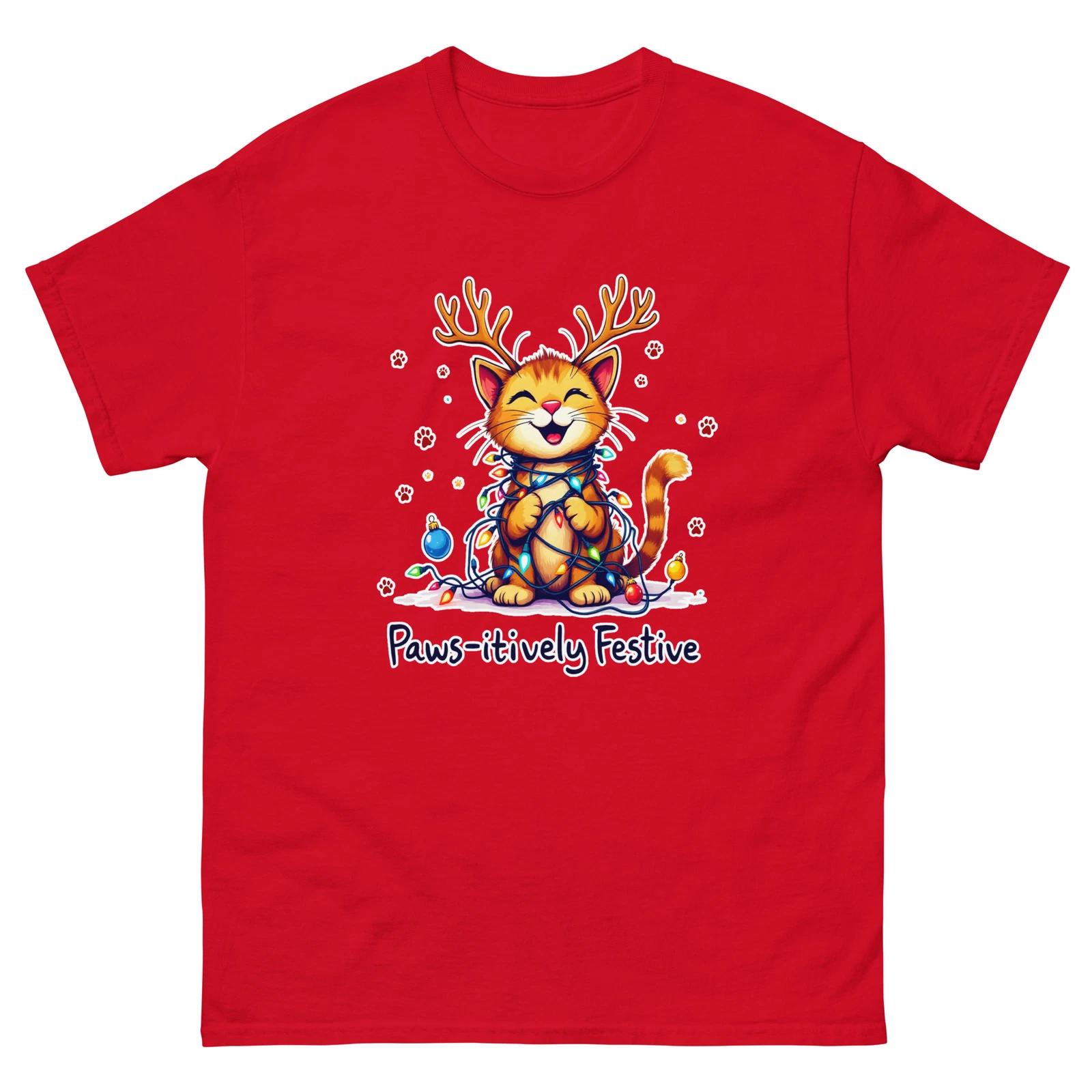 Pawsitively Festive Christmas Xmas Funny T-Shirt S