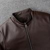 Casual Men Leather Jacket Thin Soft Cow Leather Black Brown Standard Collar Men's Short Coat Spring