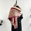 New Splicing Camellia Shawl Winter Cashmere Thickened Scarf with Double-sided Thermal Scarf