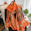 180*90cm Luxus Stil Herbst Winter Beliebt Blumenkopfbedeckung Damen Mode Seiden Druck Schal Damen Strand Schal Foulard
