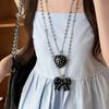 Imitation Pearl Bead Long Necklace Silver Flower Party Jewelry New Sweater Chain Women Gifts