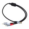 1 Female To 2 Male Y Splitter Cable Stereo Sound Video Splitter Adapter Extension Cord for Subwoofers Speakers Home
