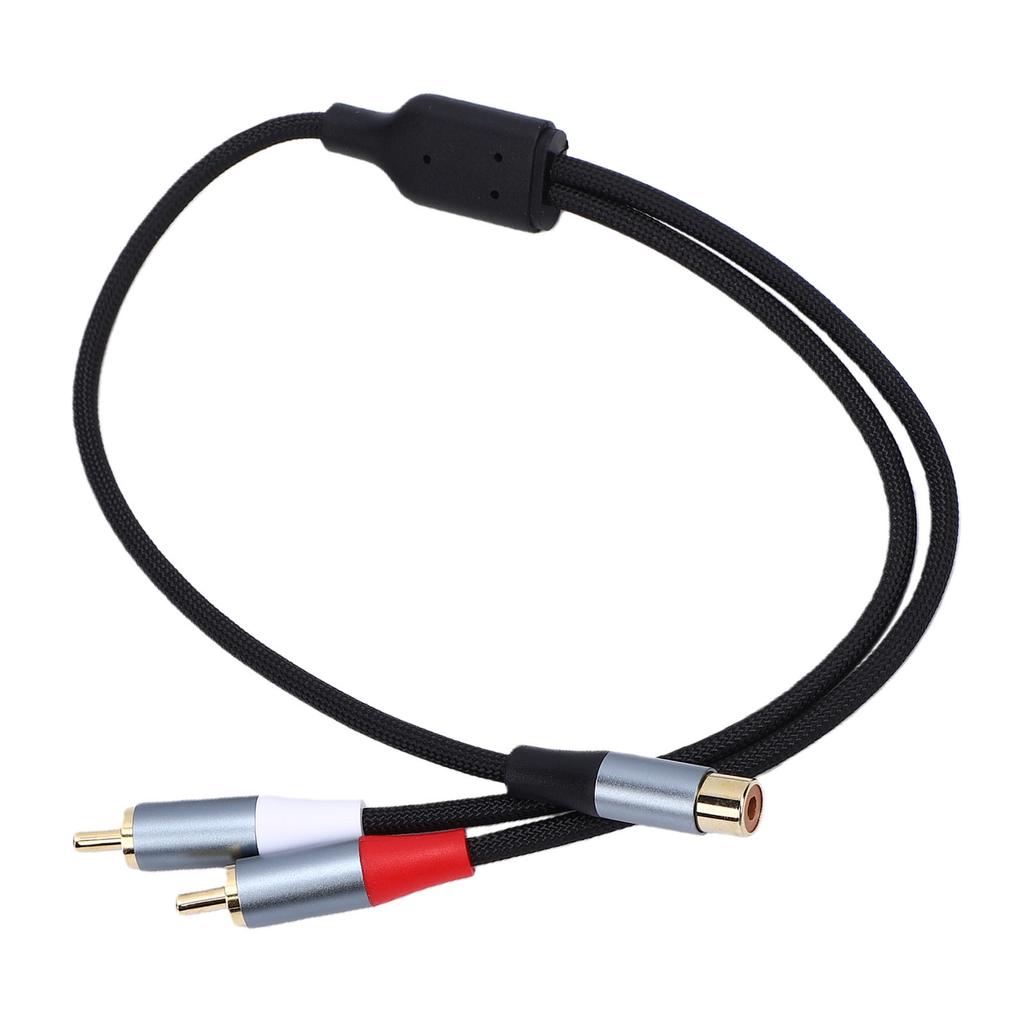 1 Female To 2 Male Y Splitter Cable Stereo Sound Video Splitter Adapter Extension Cord for Subwoofers Speakers Home